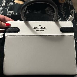 kate spade Two-Tone Satchel in Black and White